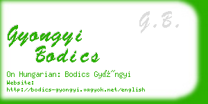 gyongyi bodics business card